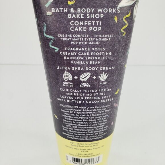 Confetti Cake Pop Bath Body Works Body Cream Lotion Cocoa Shea Butter Aloe - Picture 4 of 5